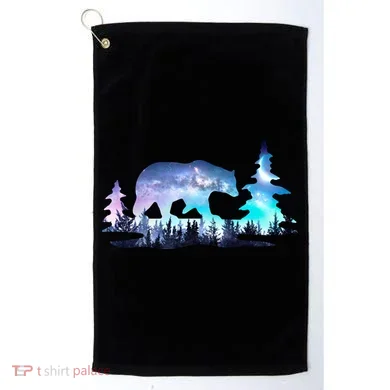 Night Sky Wilderness Bear Golf Towel
