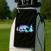 Night Sky Wilderness Bear Golf Towel thumb 2