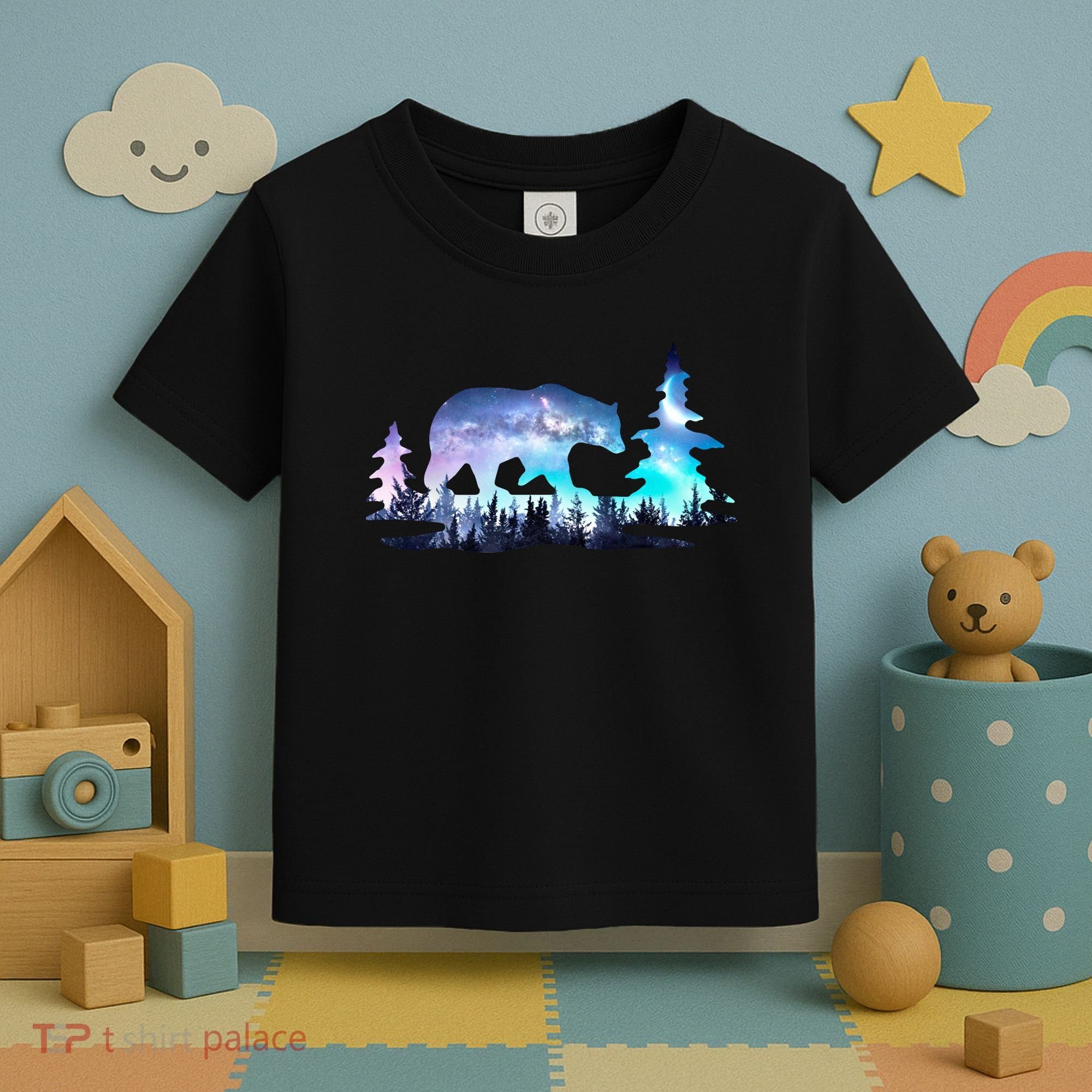 Night Sky Wilderness Bear Toddler T-Shirt