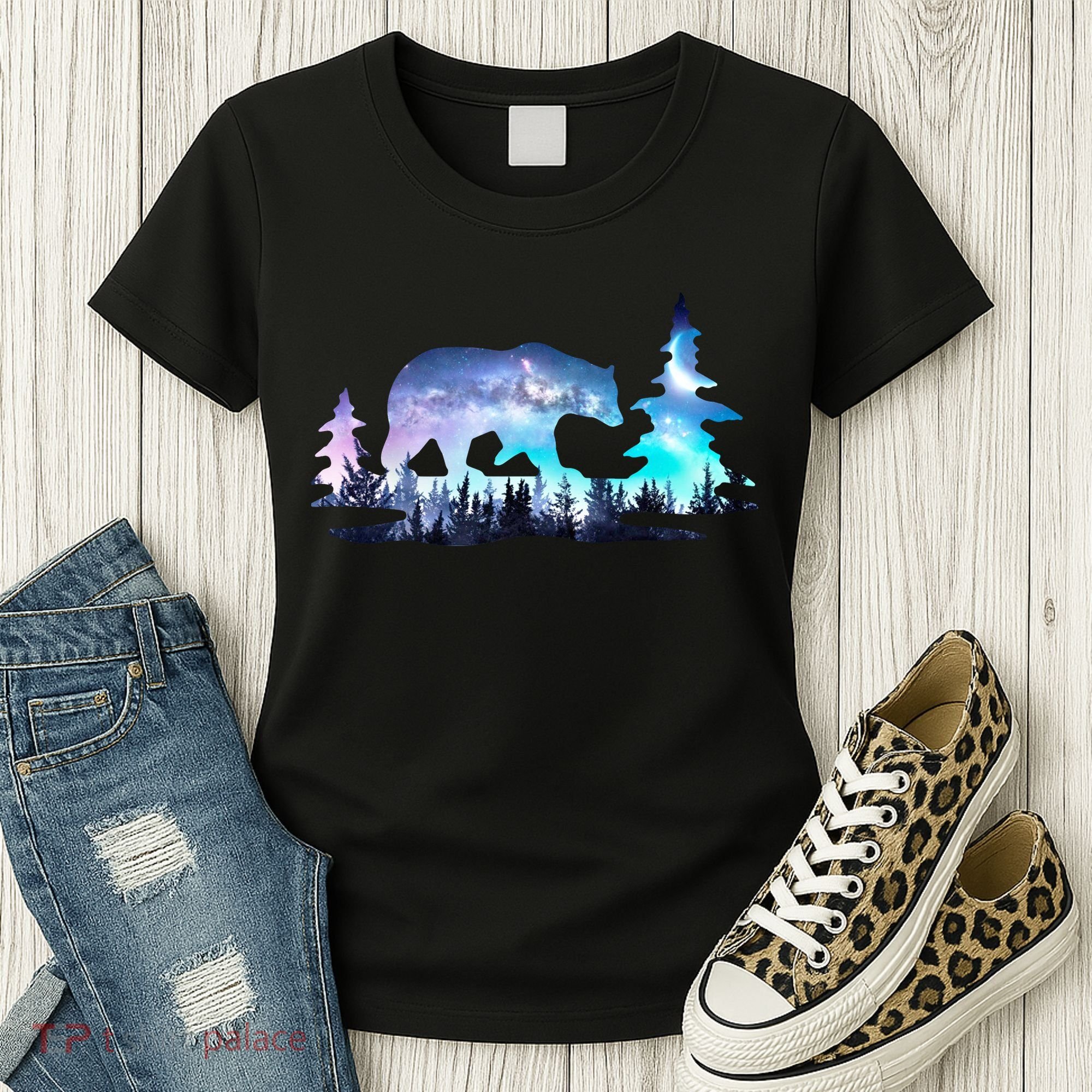 Night Sky Wilderness Bear Women's T-Shirt
