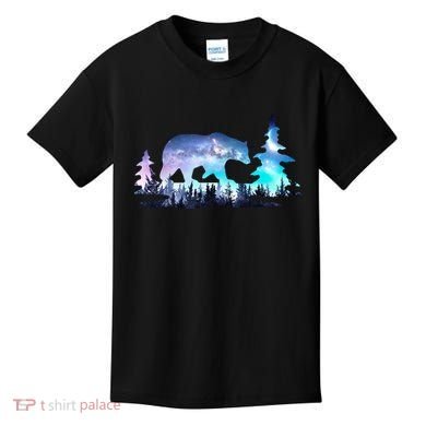 Night Sky Wilderness Bear Kids T-Shirt