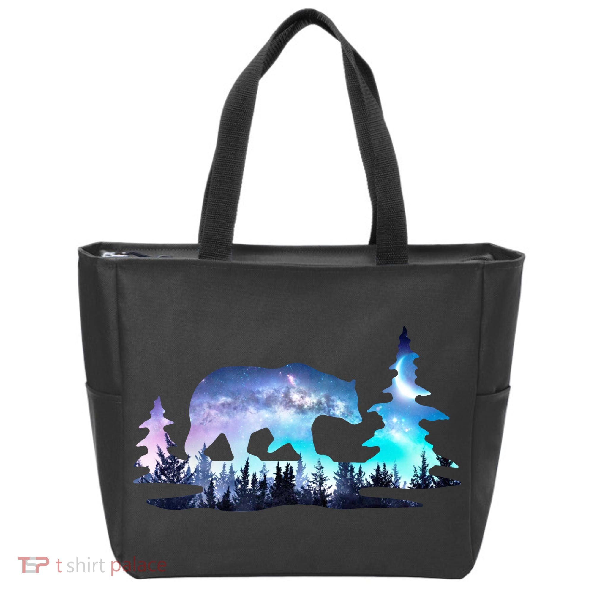 Night Sky Wilderness Bear Tote Bag