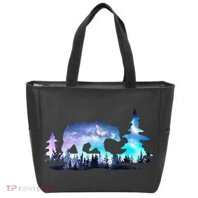 Night Sky Wilderness Bear Tote Bag