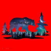 Night Sky Wilderness Bear Santa Hat thumb 1