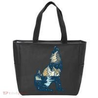 Night Wolf Wilderness Tote Bag thumb 0