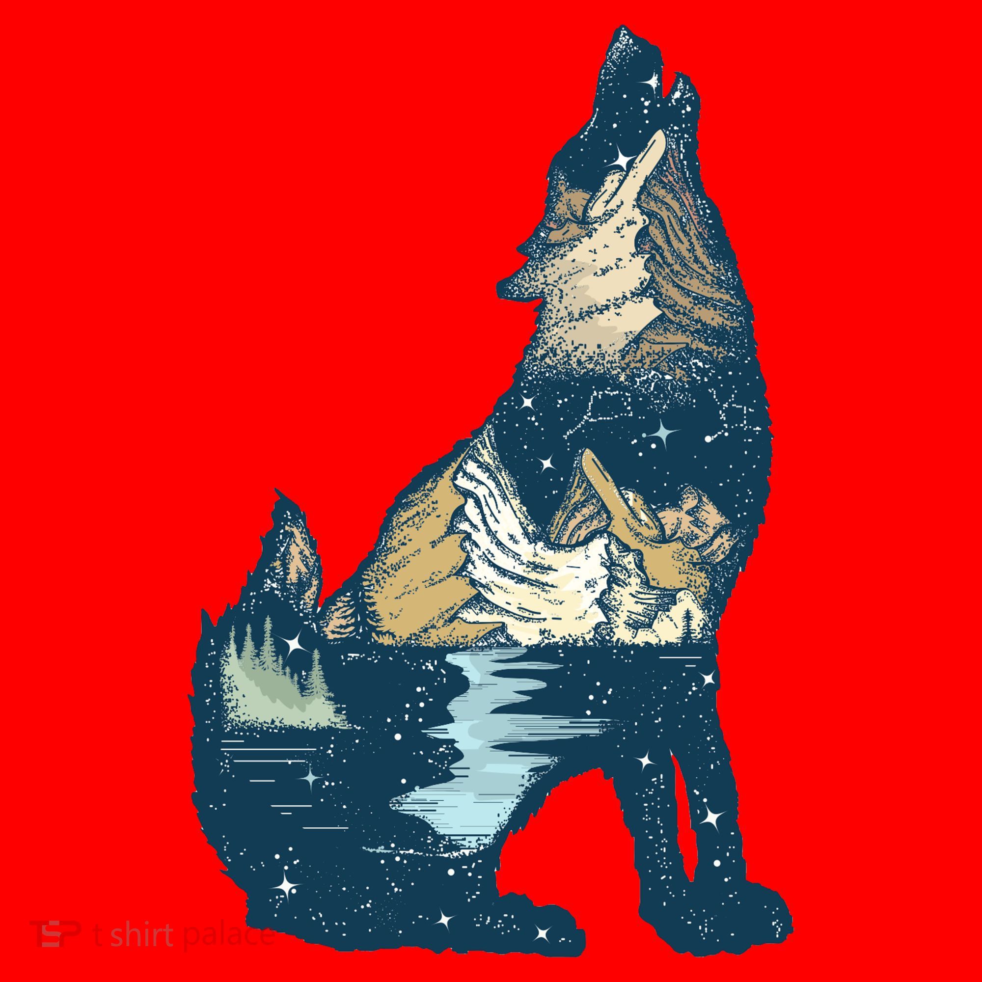 Night Wolf Wilderness Santa Hat