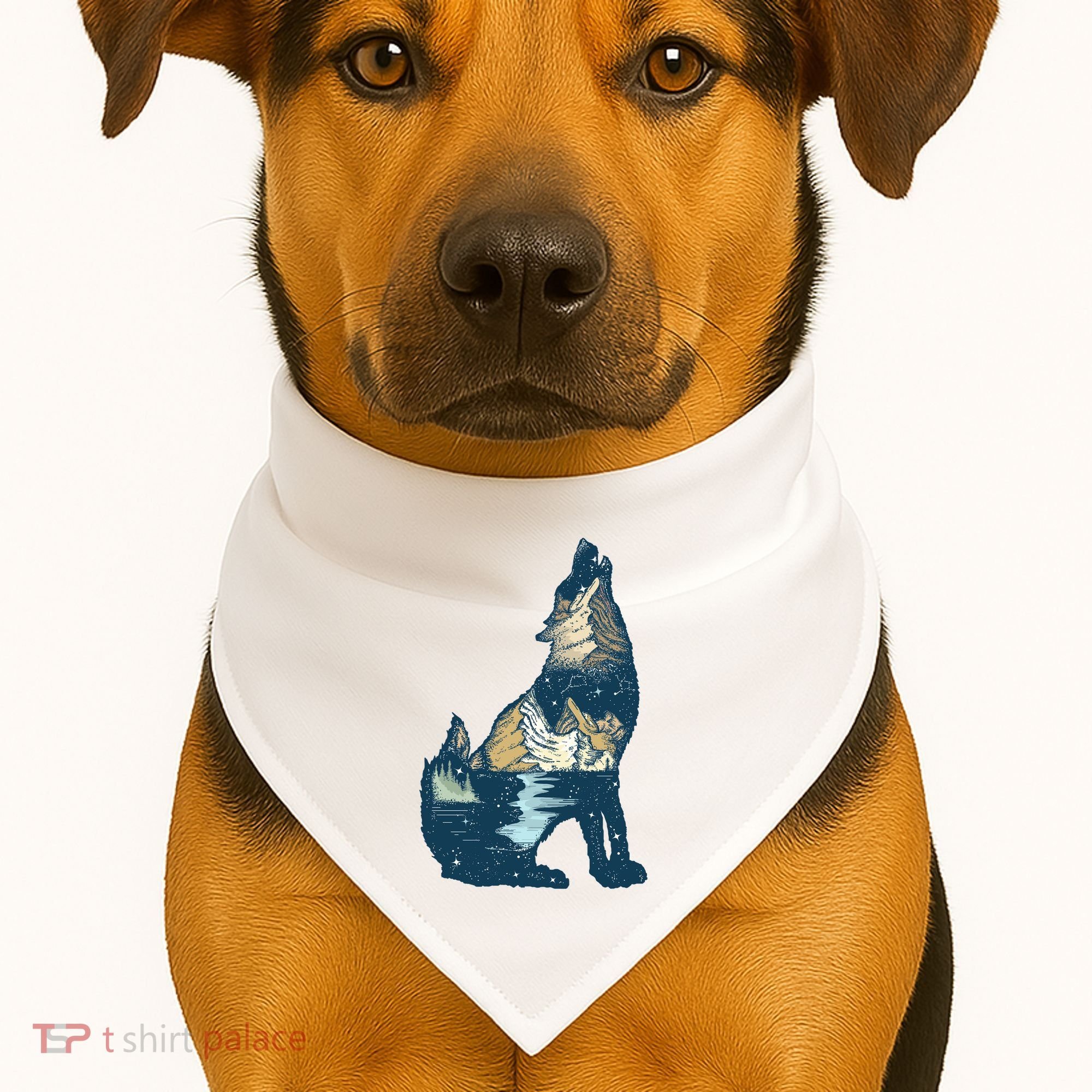 Night Wolf Wilderness USA-Made Doggie Bandana