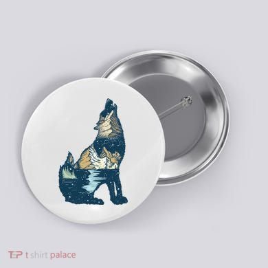 Night Wolf Wilderness Button