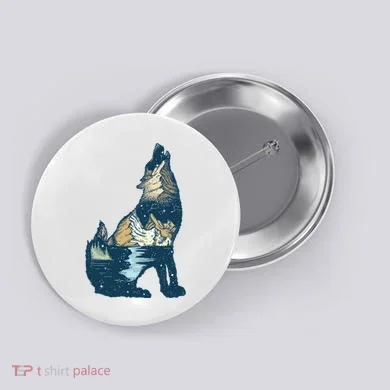 Night Wolf Wilderness Button