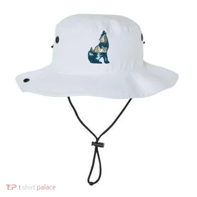 Night Wolf Wilderness Bucket Hat