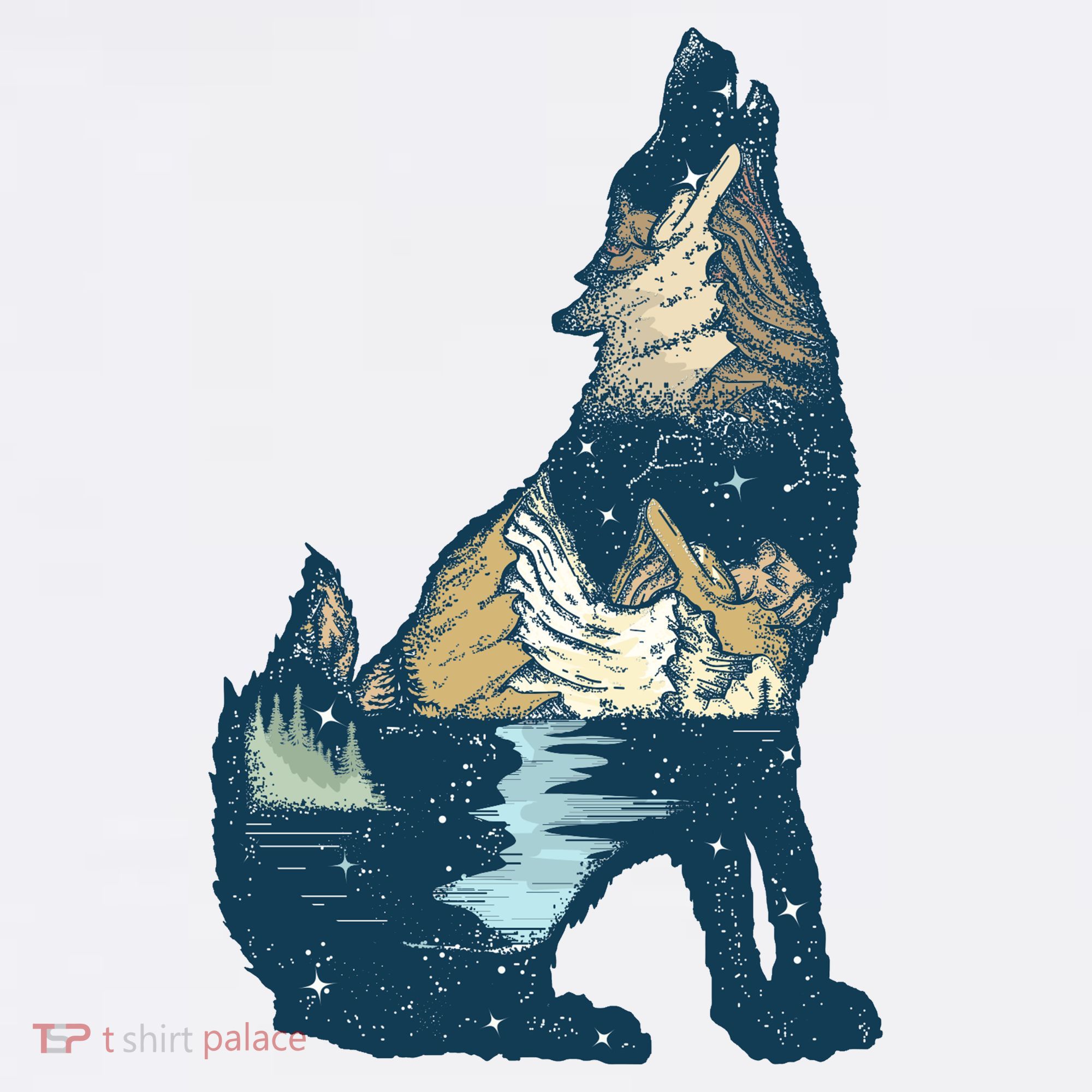 Night Wolf Wilderness Bucket Hat