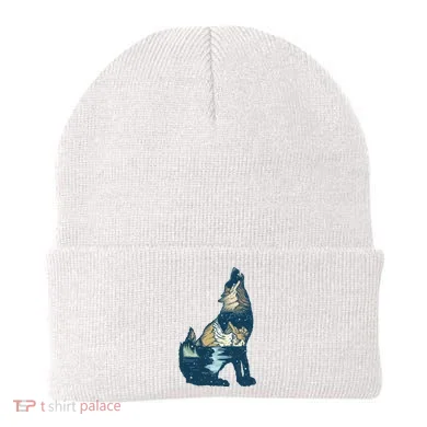 Night Wolf Wilderness Beanie