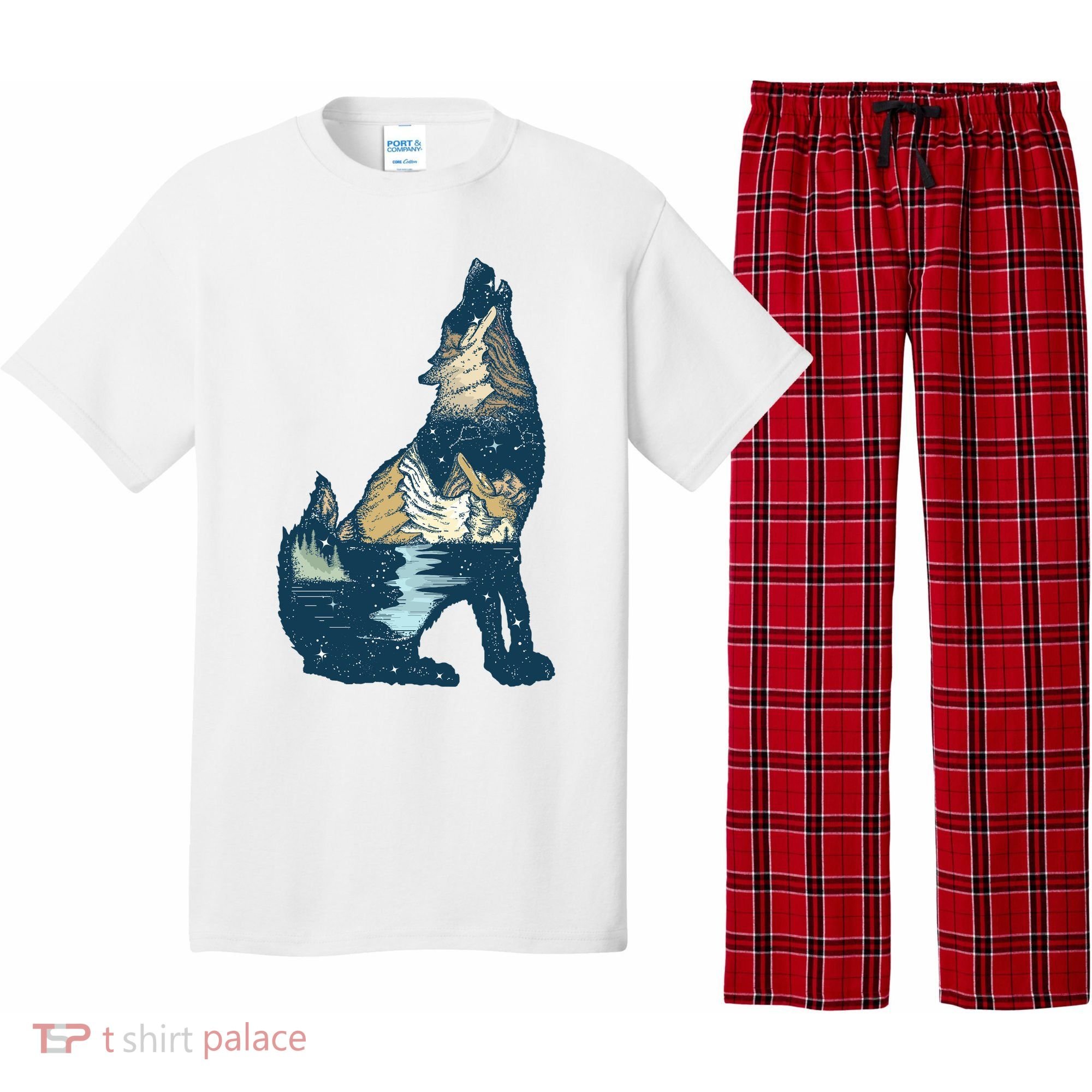 Night Wolf Wilderness Pajama Set