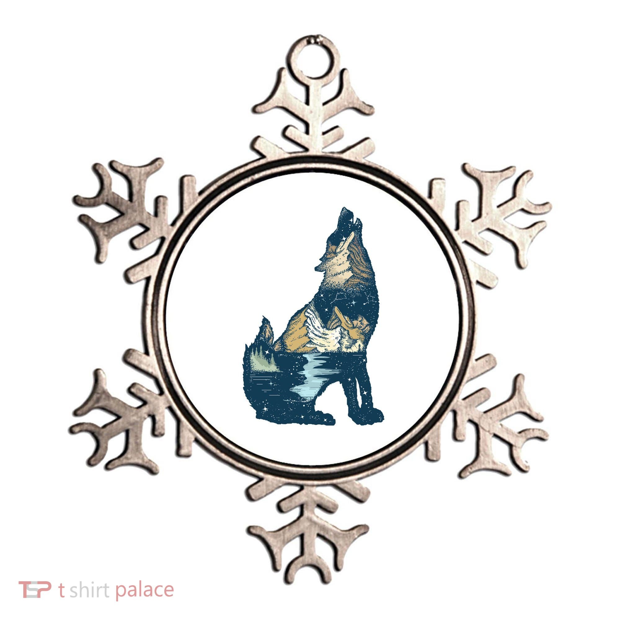 Night Wolf Wilderness Ornament