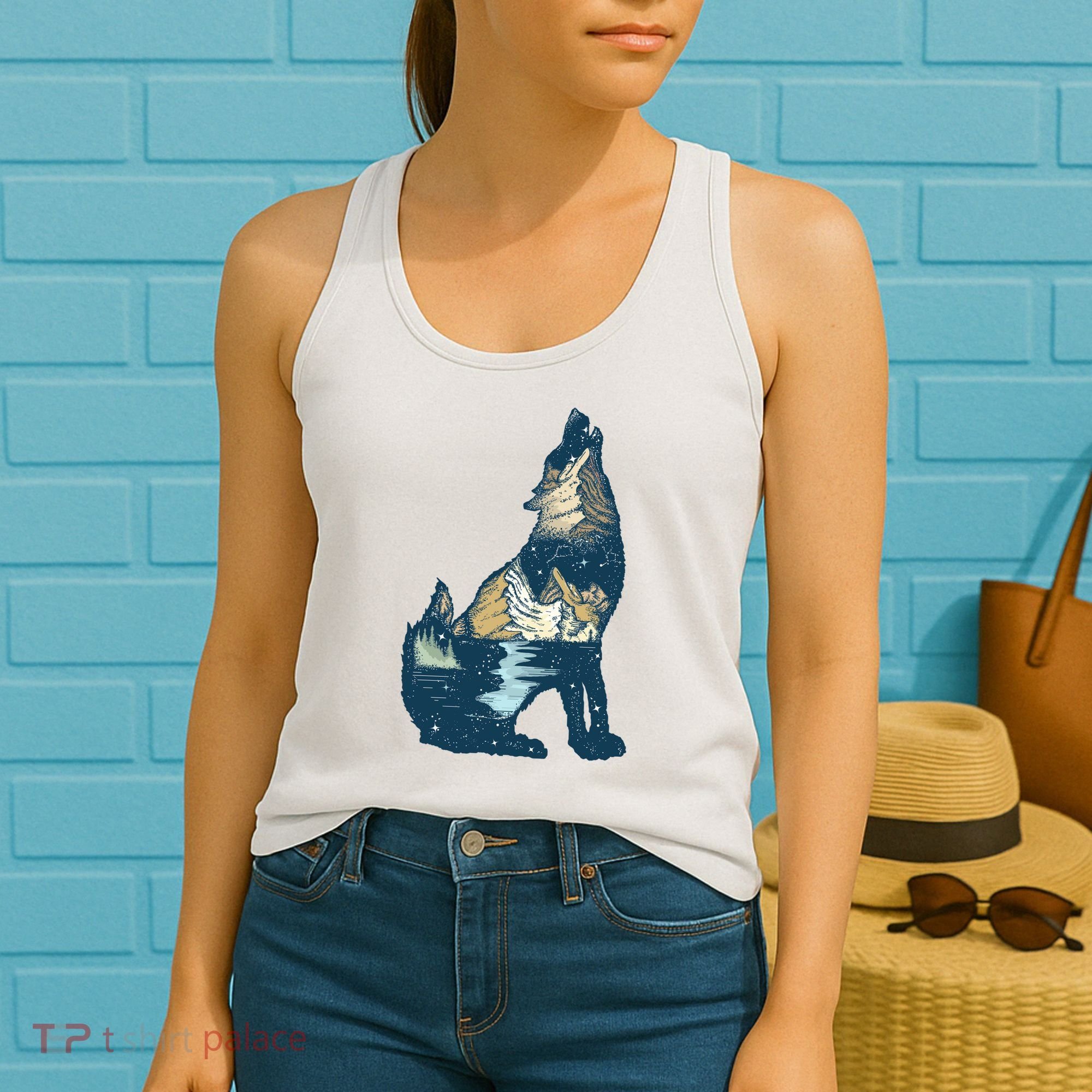 Night Wolf Wilderness Women's Tank Top