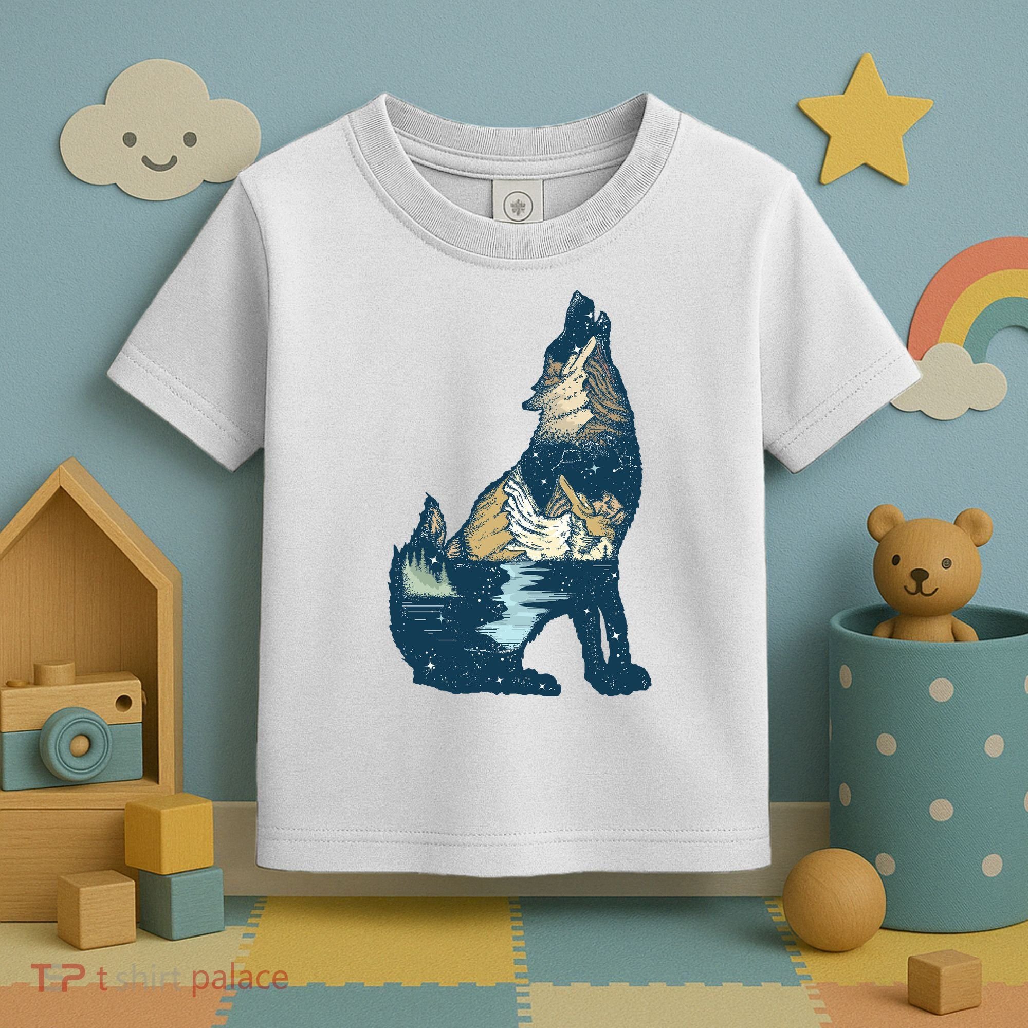 Night Wolf Wilderness Toddler T-Shirt