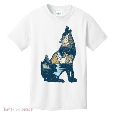 Night Wolf Wilderness Kids T-Shirt