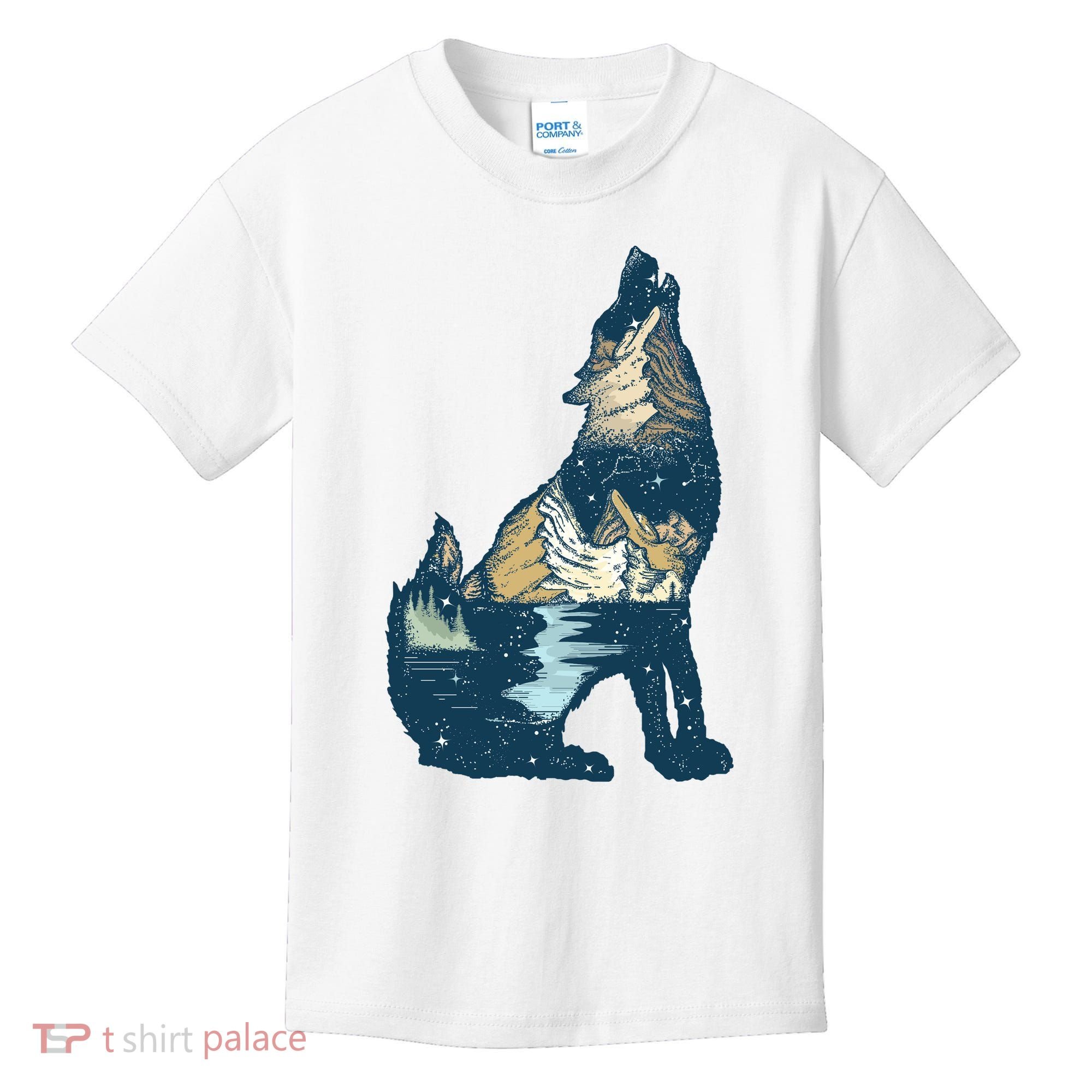 Night Wolf Wilderness Kids T-Shirt