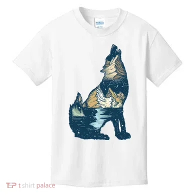 Night Wolf Wilderness Kids T-Shirt