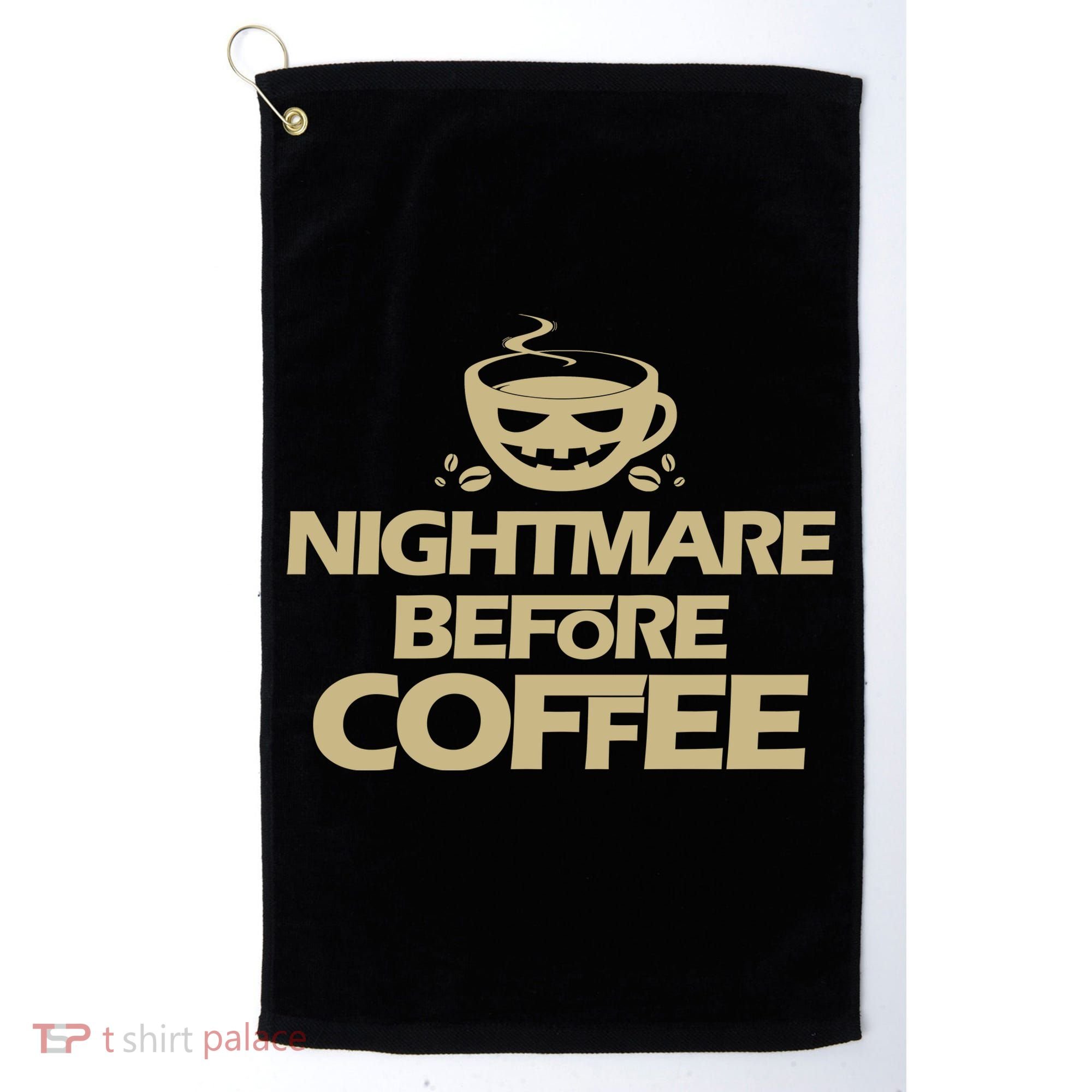 Nightmare Before Coffee Halloween Golf Towel