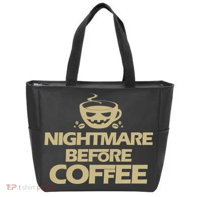 Nightmare Before Coffee Halloween Tote Bag