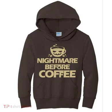 Nightmare Before Coffee Halloween Kids Hoodie
