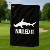 Nailed It Hammerhead Shark Tee Funny Shark Golf Towel thumb 1