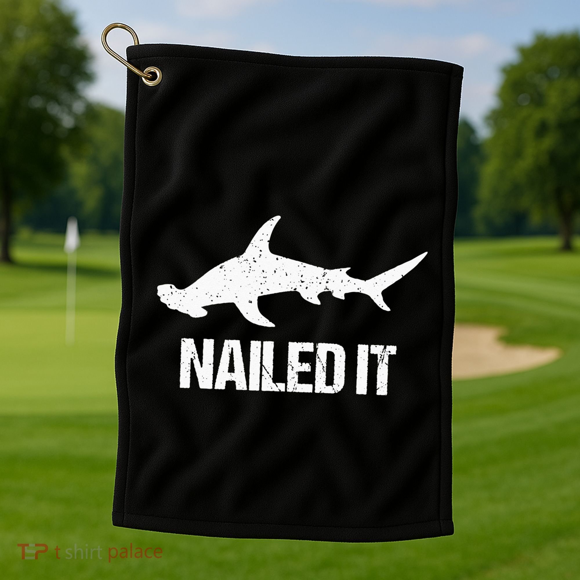 Nailed It Hammerhead Shark Tee Funny Shark Golf Towel