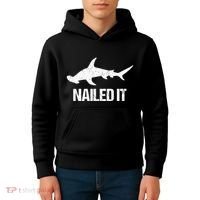 Nailed It Hammerhead Shark Tee Funny Shark Kids Hoodie thumb 4