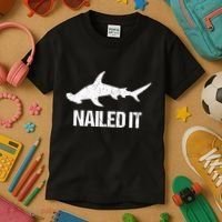 Nailed It Hammerhead Shark Tee Funny Shark Kids T-Shirt thumb 3
