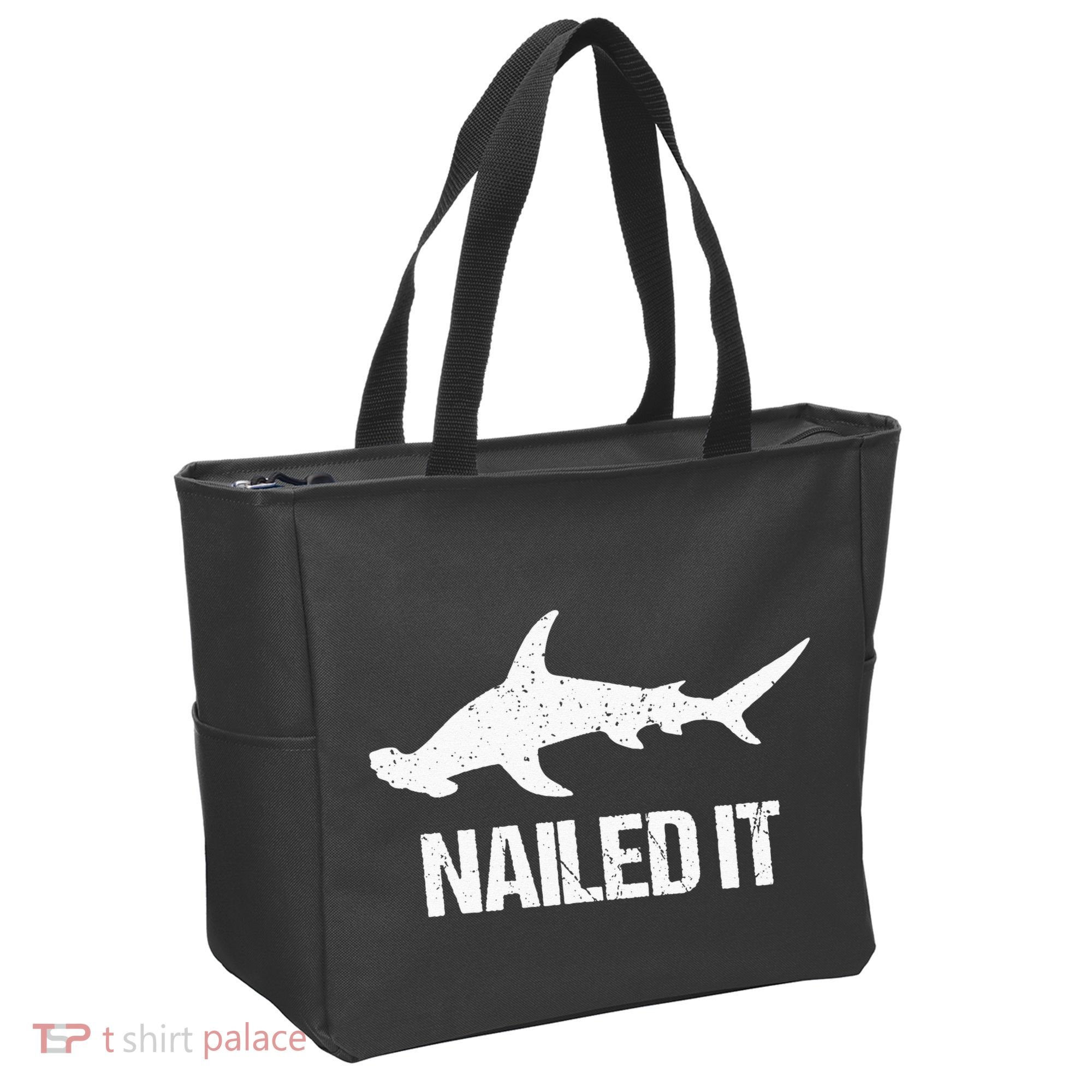 Nailed It Hammerhead Shark Tee Funny Shark Tote Bag