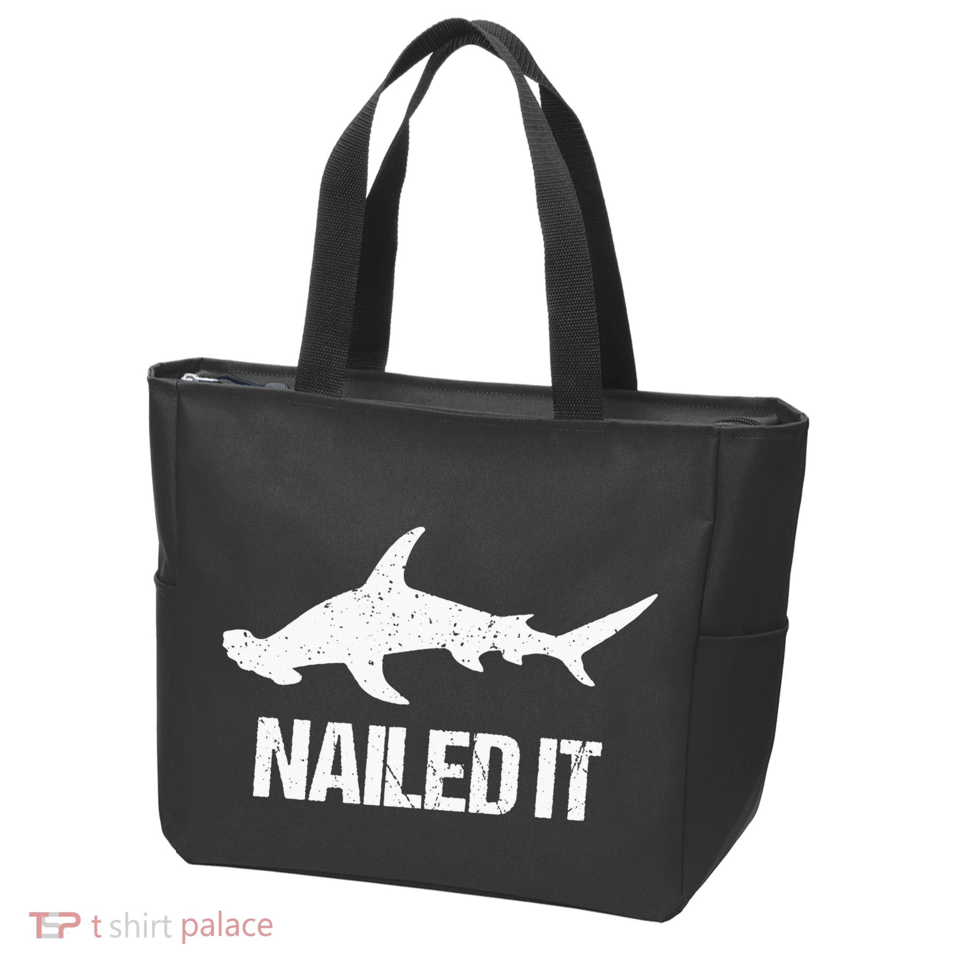 Nailed It Hammerhead Shark Tee Funny Shark Tote Bag