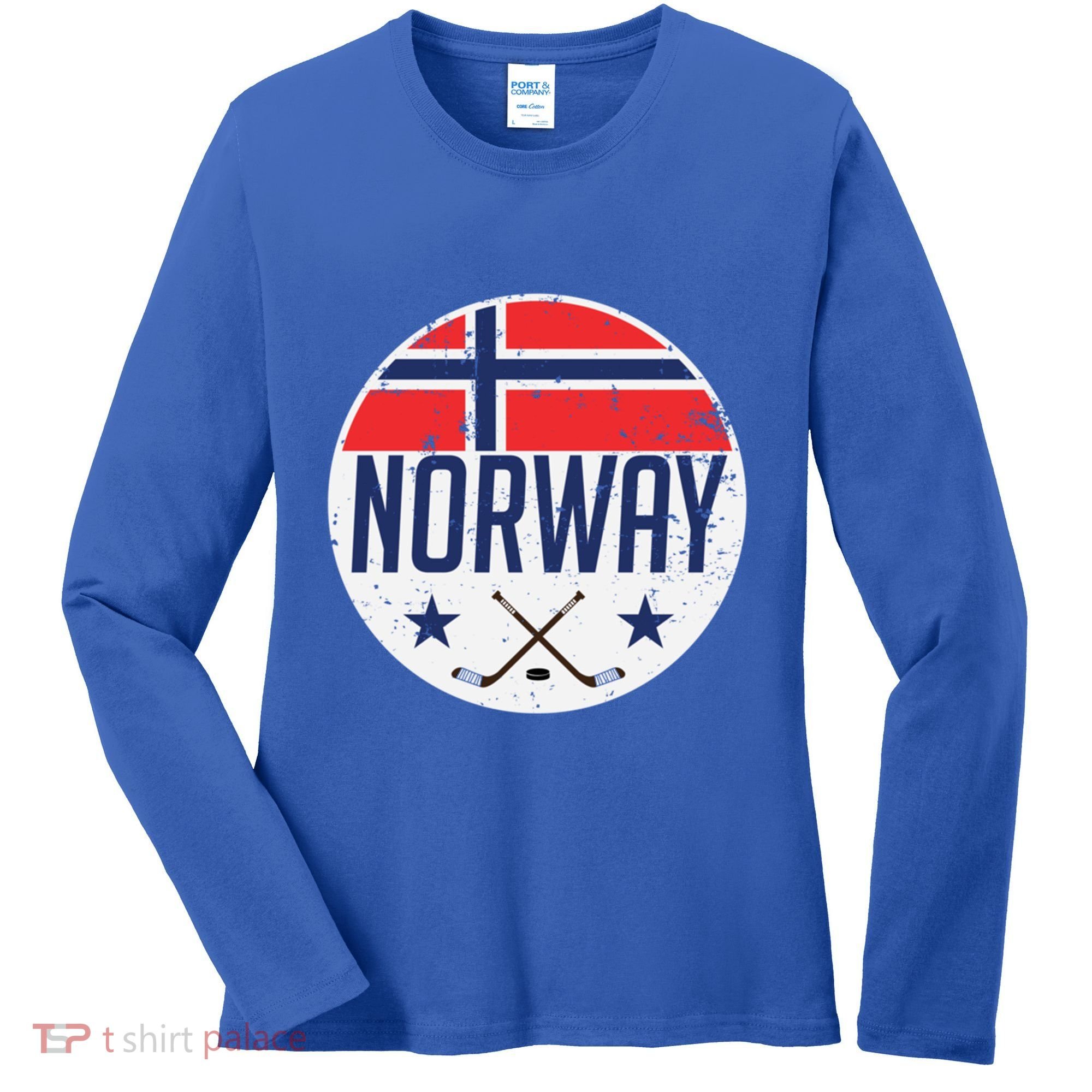Norway Ice Hockey Flag Jersey Supporter Nordic Fan Gift Cool Gift Women's Long Sleeve Shirt