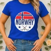 Norway Ice Hockey Flag Jersey Supporter Nordic Fan Gift Cool Gift Women's T-Shirt thumb 2