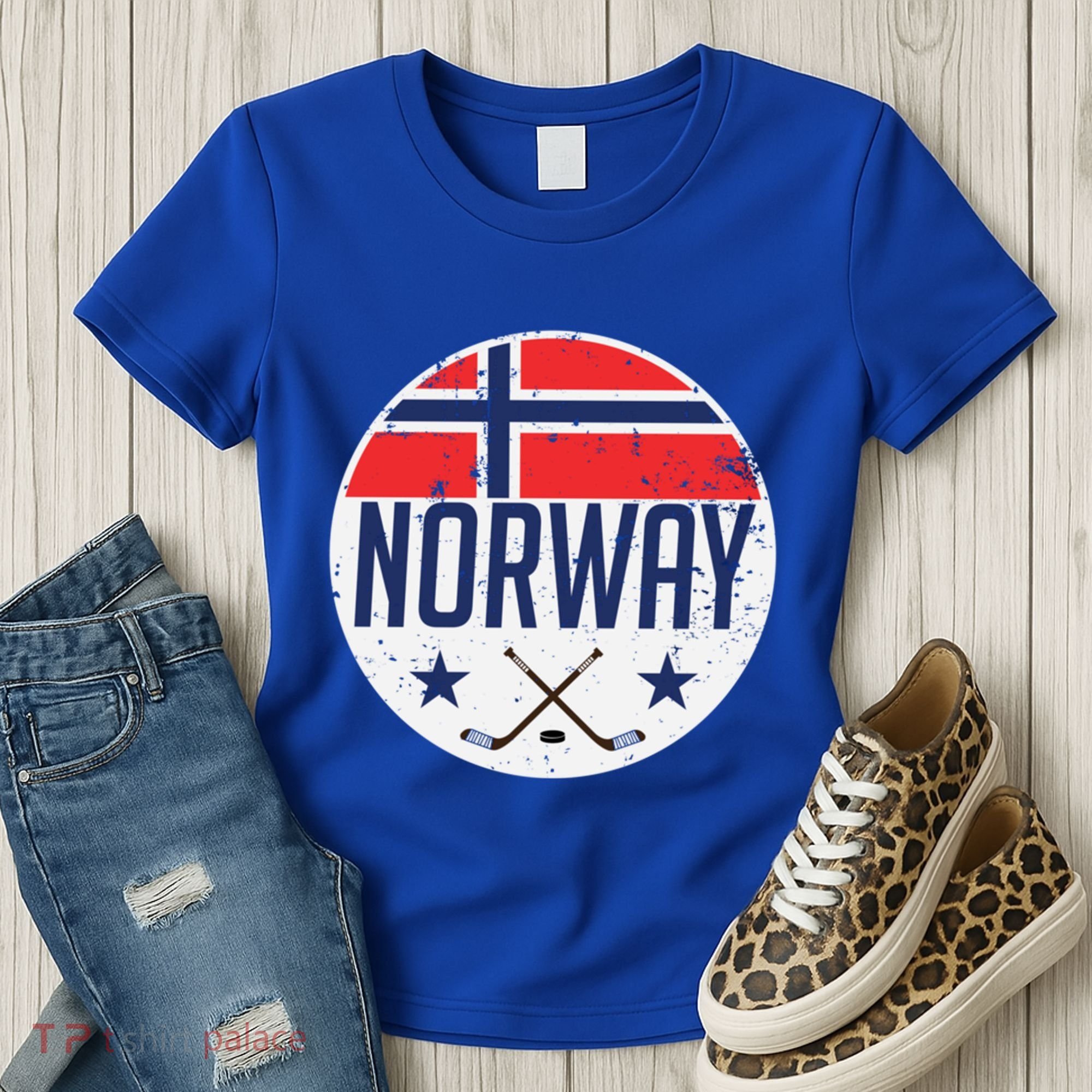 Norway Ice Hockey Flag Jersey Supporter Nordic Fan Gift Cool Gift Women's T-Shirt