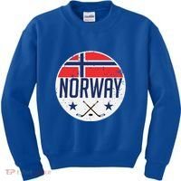 Norway Ice Hockey Flag Jersey Supporter Nordic Fan Gift Cool Gift Kids Sweatshirt thumb 0
