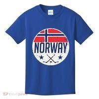 Norway Ice Hockey Flag Jersey Supporter Nordic Fan Gift Cool Gift Kids T-Shirt thumb 0
