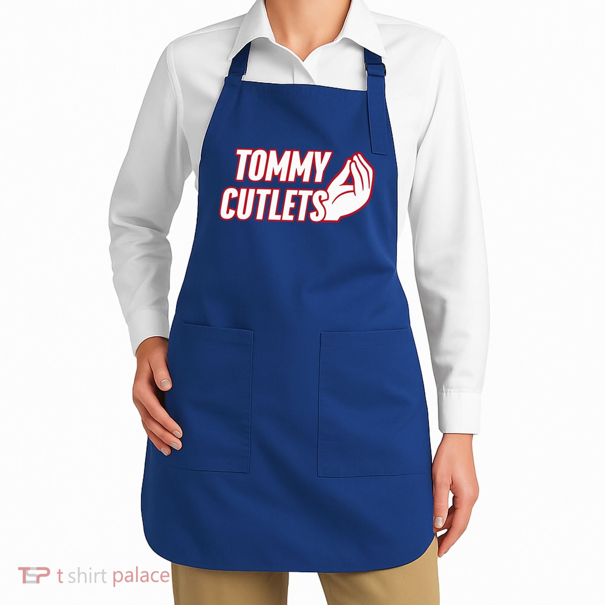 NY Italian Hand Gesture Tommy Cutlets Football Quarterback  Apron