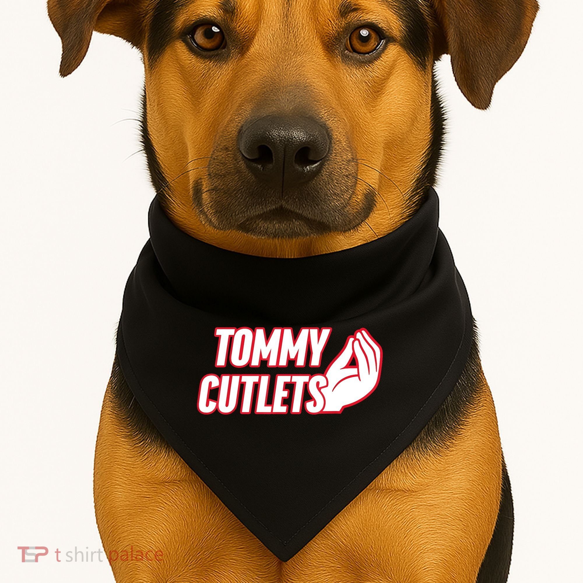 Ny Italian Hand Gesture Tommy Cutlets Football Quarterback USA-Made Doggie Bandana