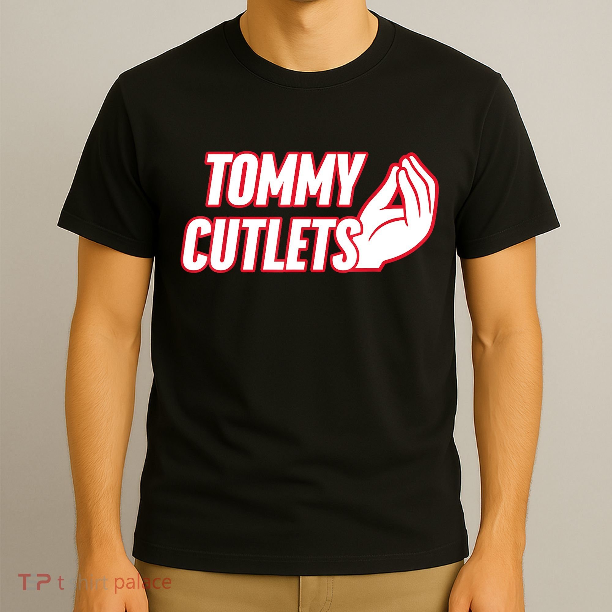 Ny Italian Hand Gesture Tommy Cutlets Football Quarterback T-Shirt