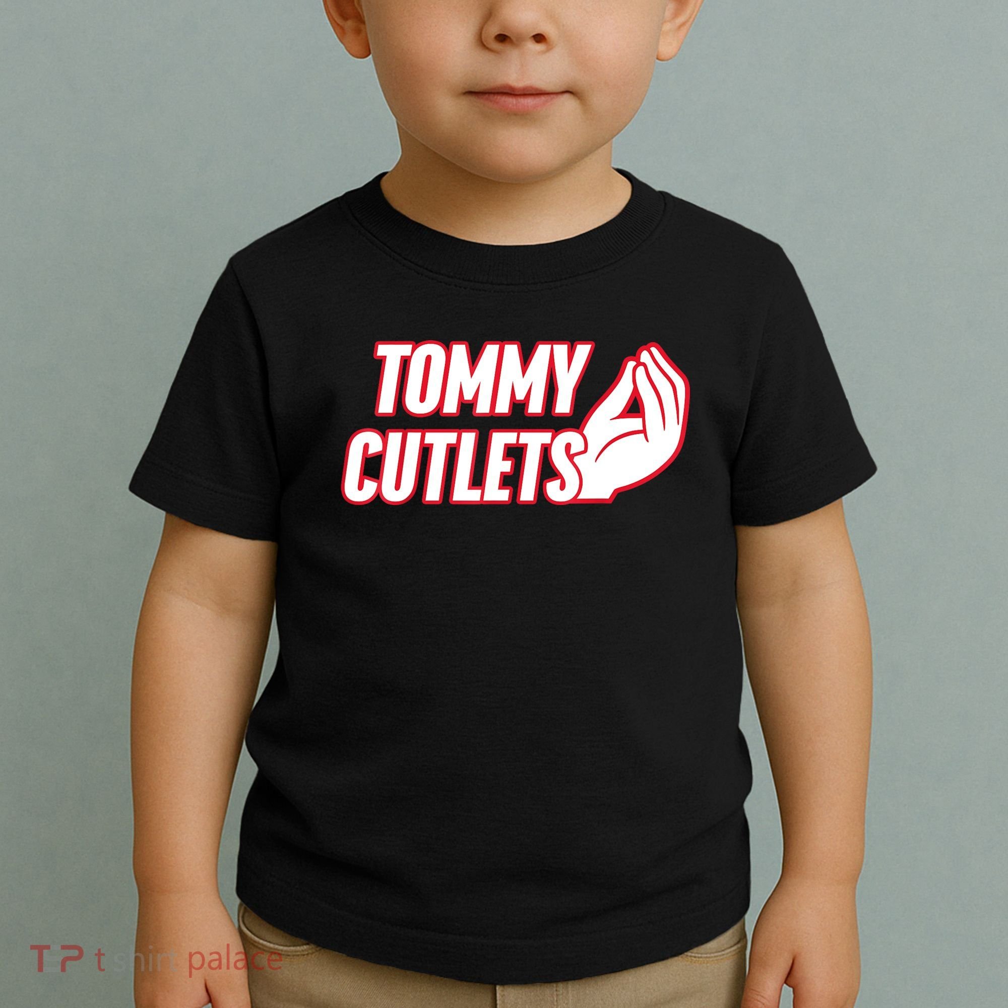 Ny Italian Hand Gesture Tommy Cutlets Football Quarterback Toddler T-Shirt