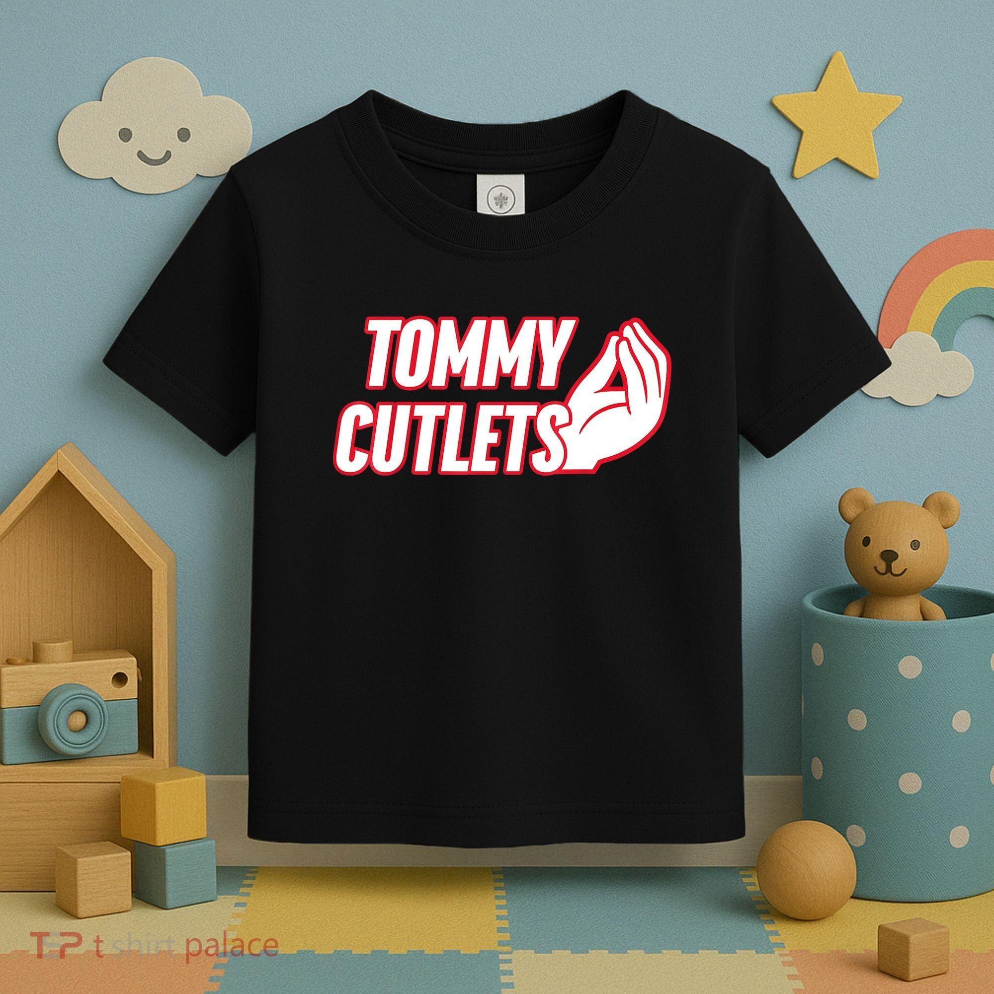Ny Italian Hand Gesture Tommy Cutlets Football Quarterback Toddler T-Shirt