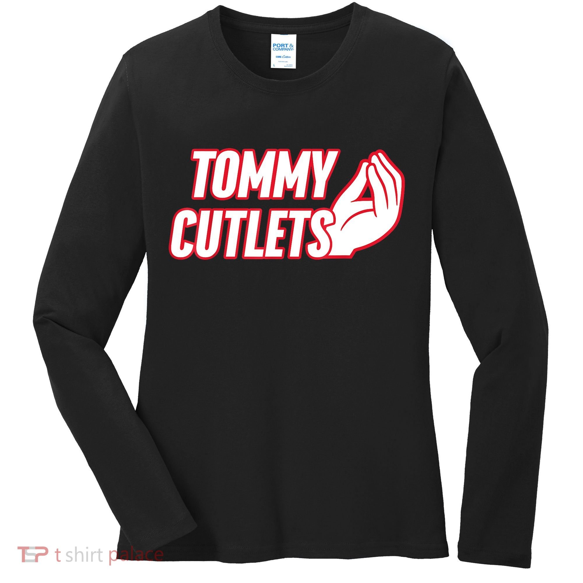 Ny Italian Hand Gesture Tommy Cutlets Football Quarterback Women's Long Sleeve Shirt
