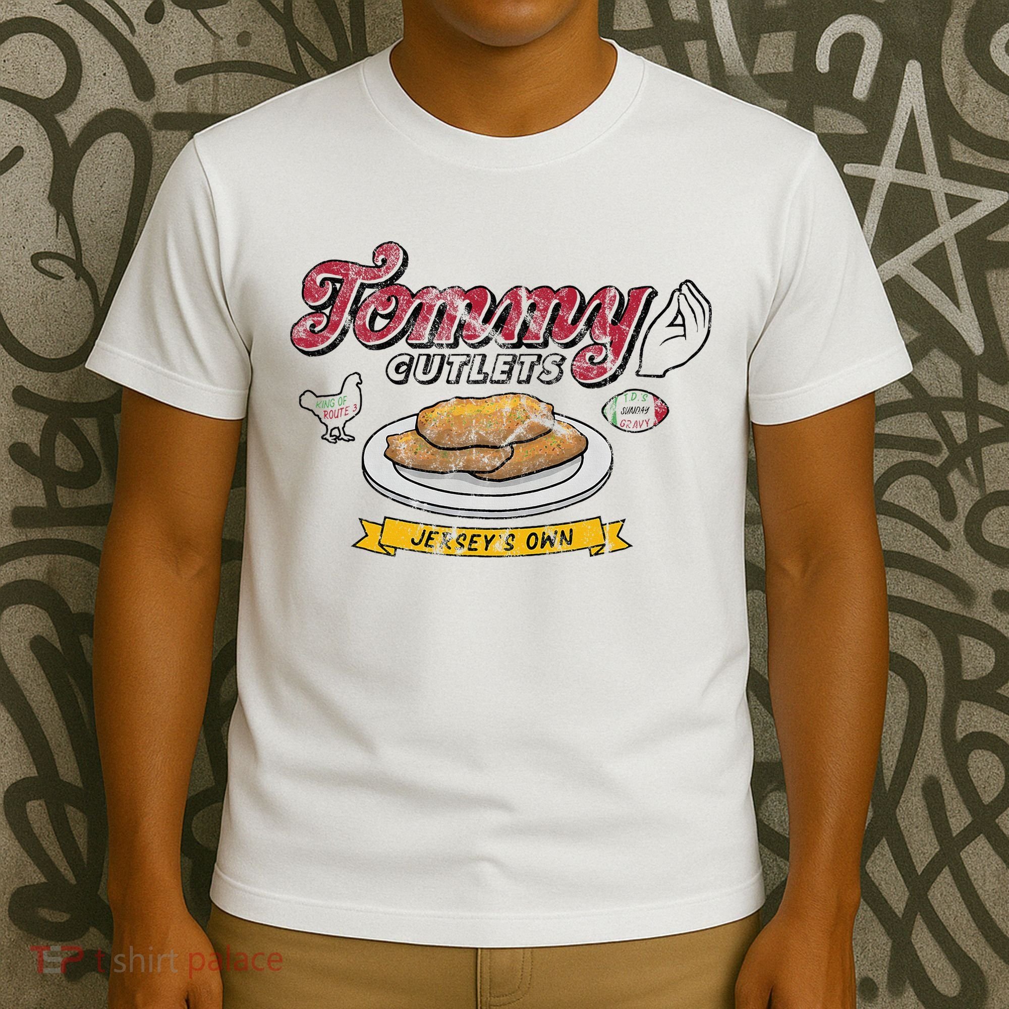 Ny Italian Hand Gesture Tommy Cutlets Football Quarterback T-Shirt