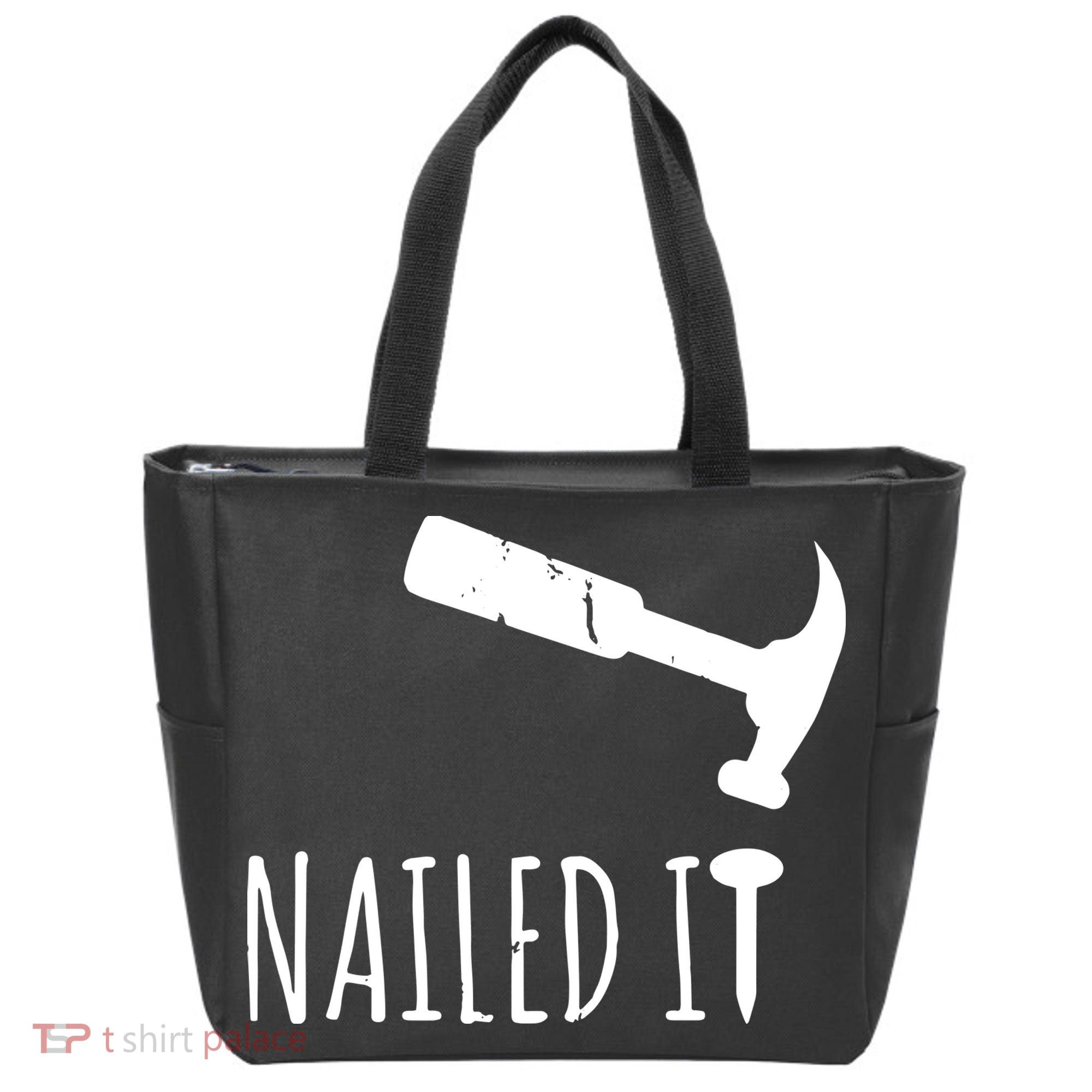 Nailed It Hammer And Nail Woodworking Carpentry Tote Bag