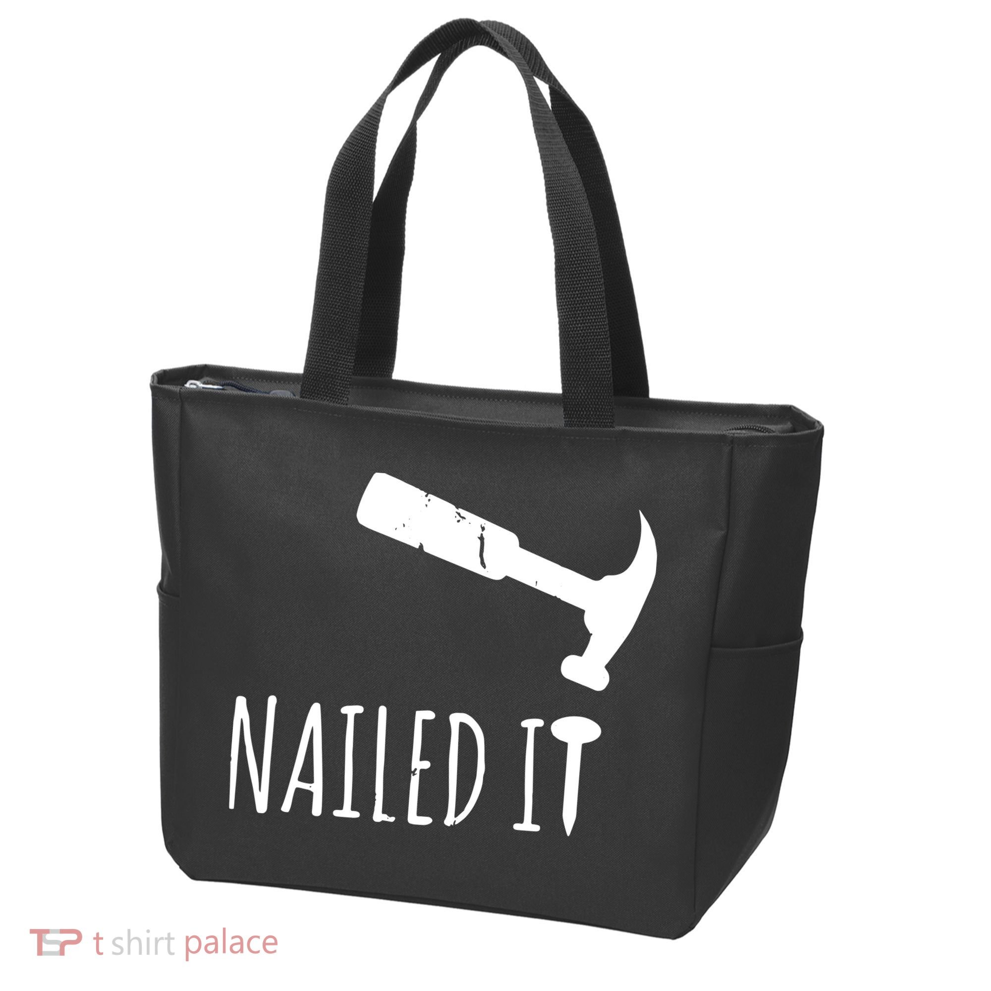 Nailed It Hammer And Nail Woodworking Carpentry Tote Bag