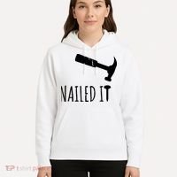Nailed It Hammer And Nail Woodworking Carpentry Hoodie thumb 5