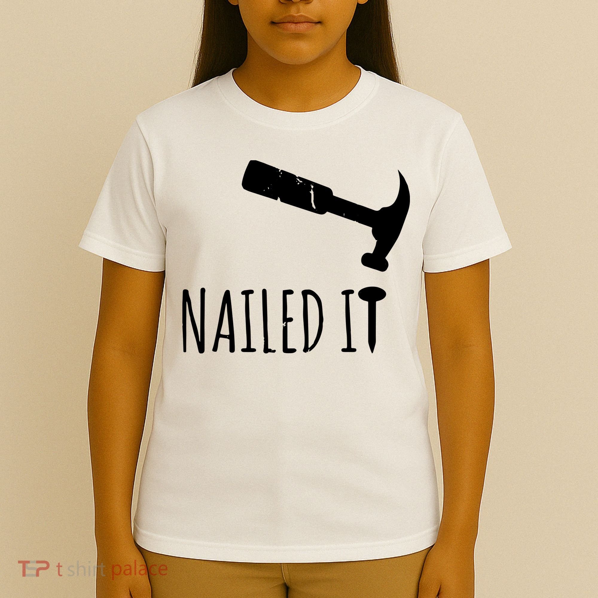 Nailed It Hammer And Nail Woodworking Carpentry T-Shirt