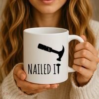 Nailed It Hammer And Nail Woodworking Carpentry Coffee Mug thumb 3