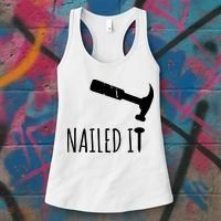 Nailed It Hammer And Nail Woodworking Carpentry Women's Tank Top thumb 3